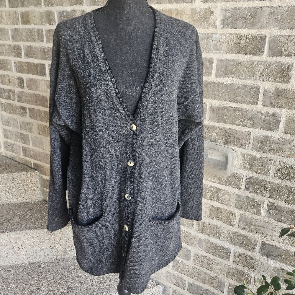 Department Girl Lambswool Long Grey Cardigan Size Small